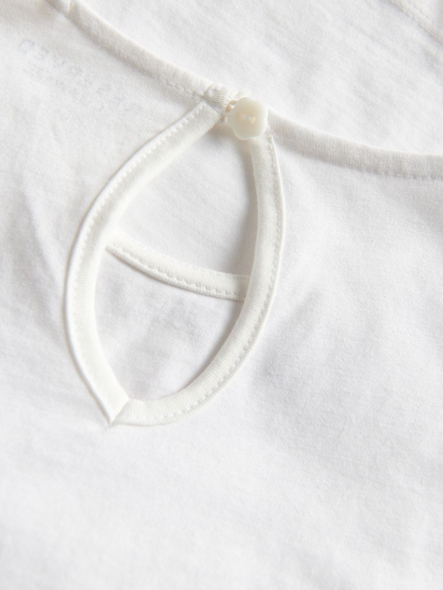 Blouse with decorative ruffle detail - cream - RESERVED - 4