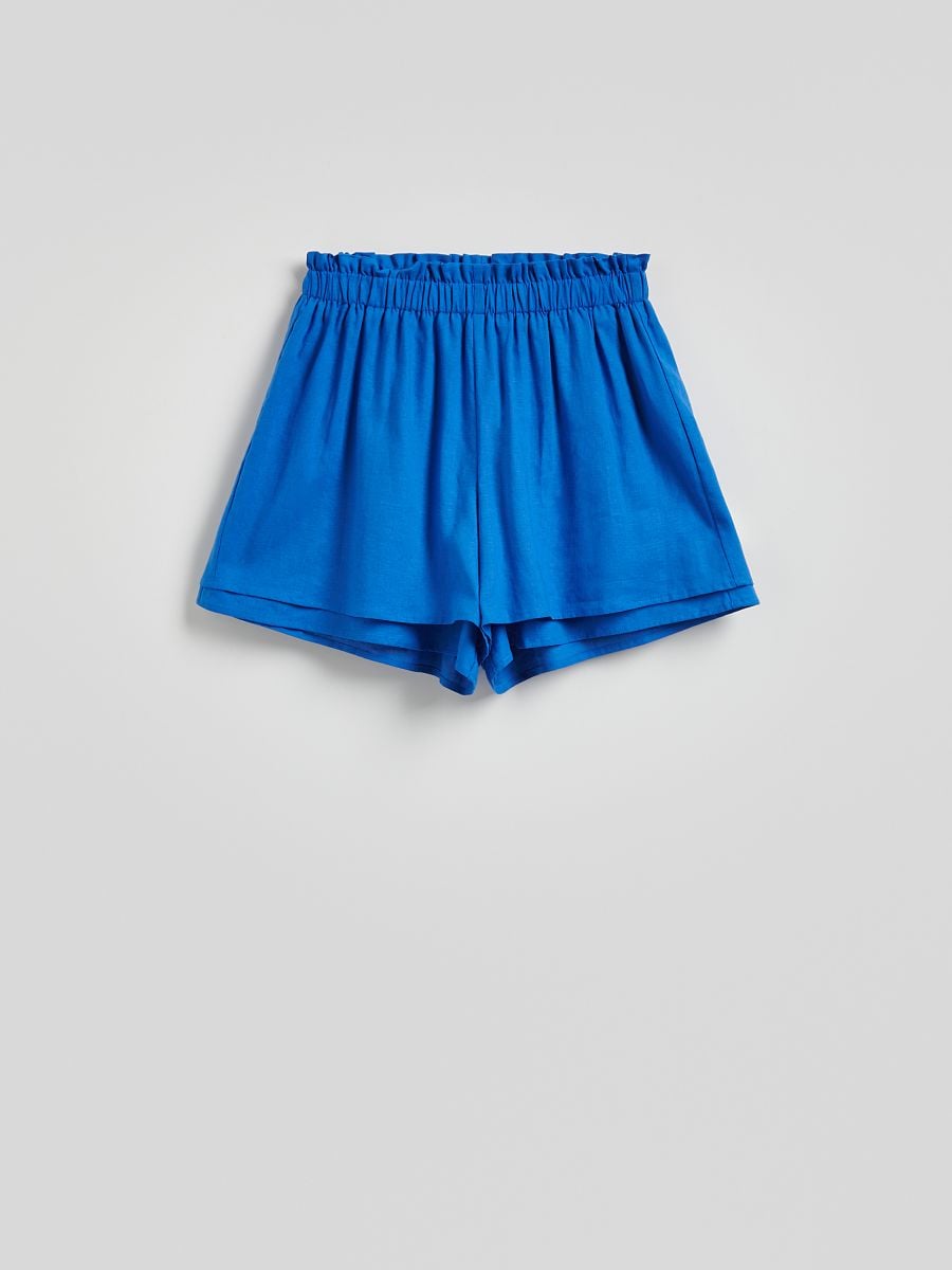 Linen and viscose shorts - blue - RESERVED - 5