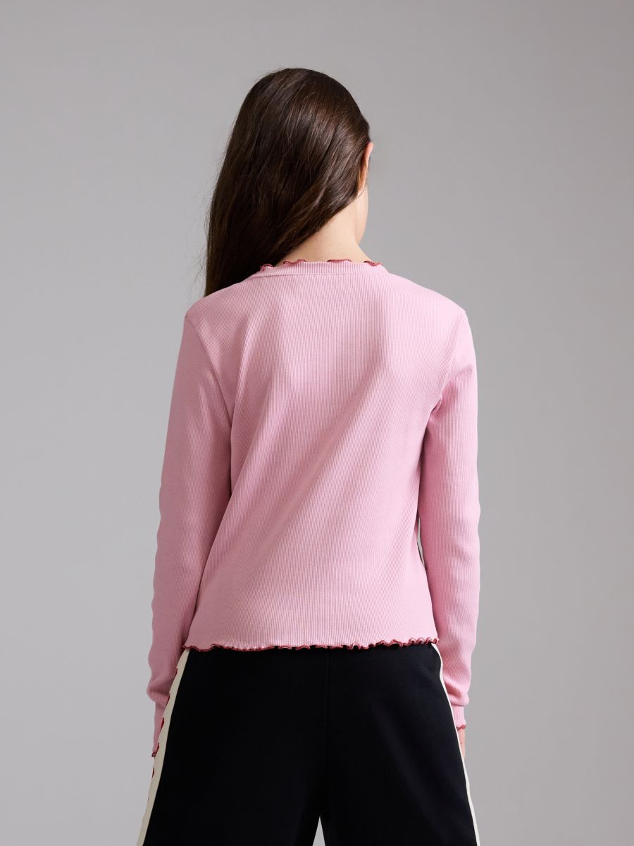 Ribbed T-shirt with print - pink - RESERVED - 5