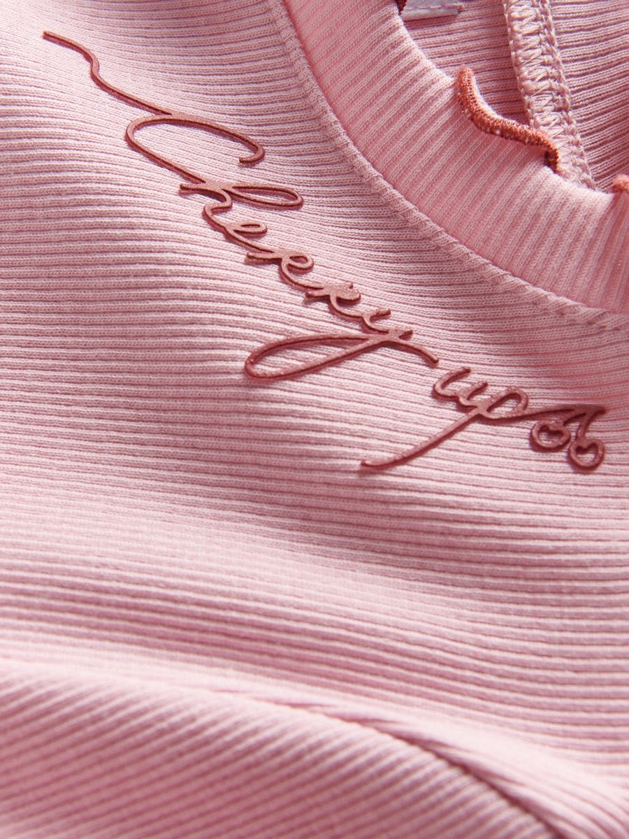 Ribbed T-shirt with print - pink - RESERVED - 2