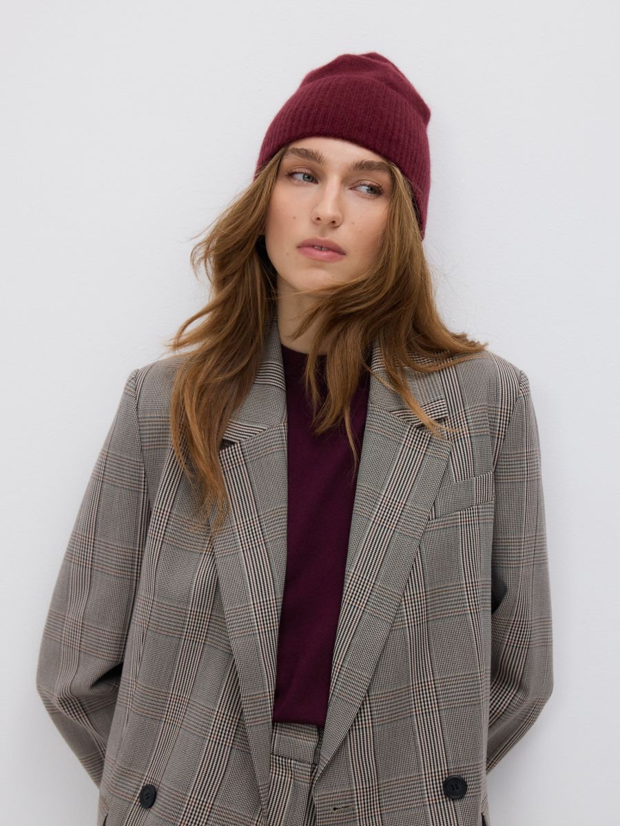 Kapa iz volne in kašmirja - bordo - RESERVED