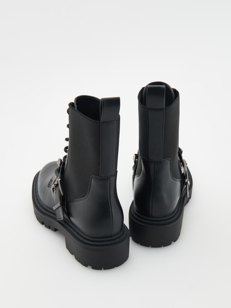 Ankle boots with an ornamental chain - black - RESERVED - 3