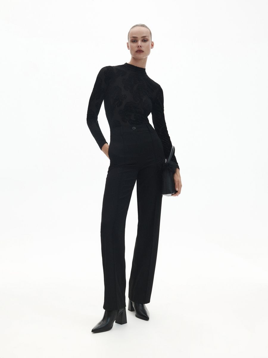 Blouse with stand up collar - black - RESERVED - 3