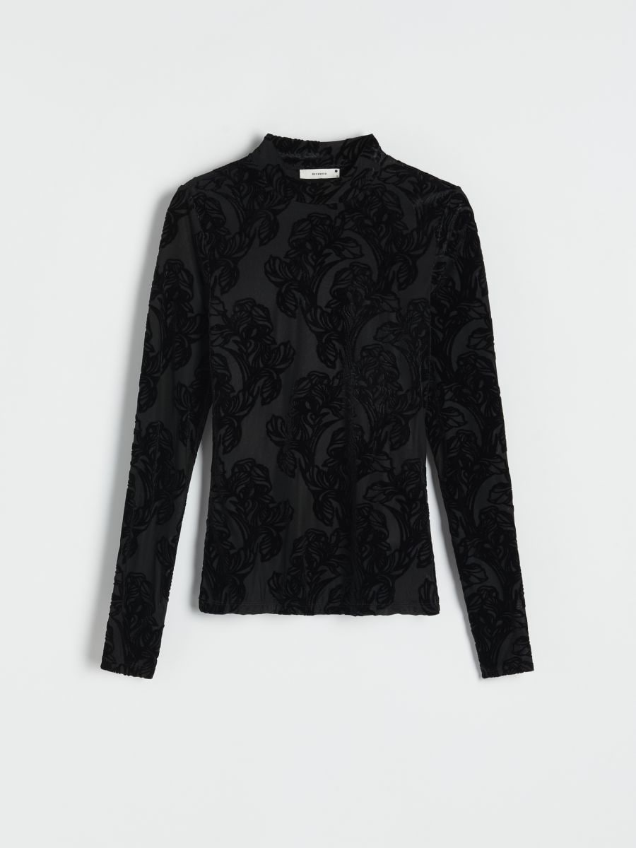 Blouse with stand up collar - black - RESERVED - 5