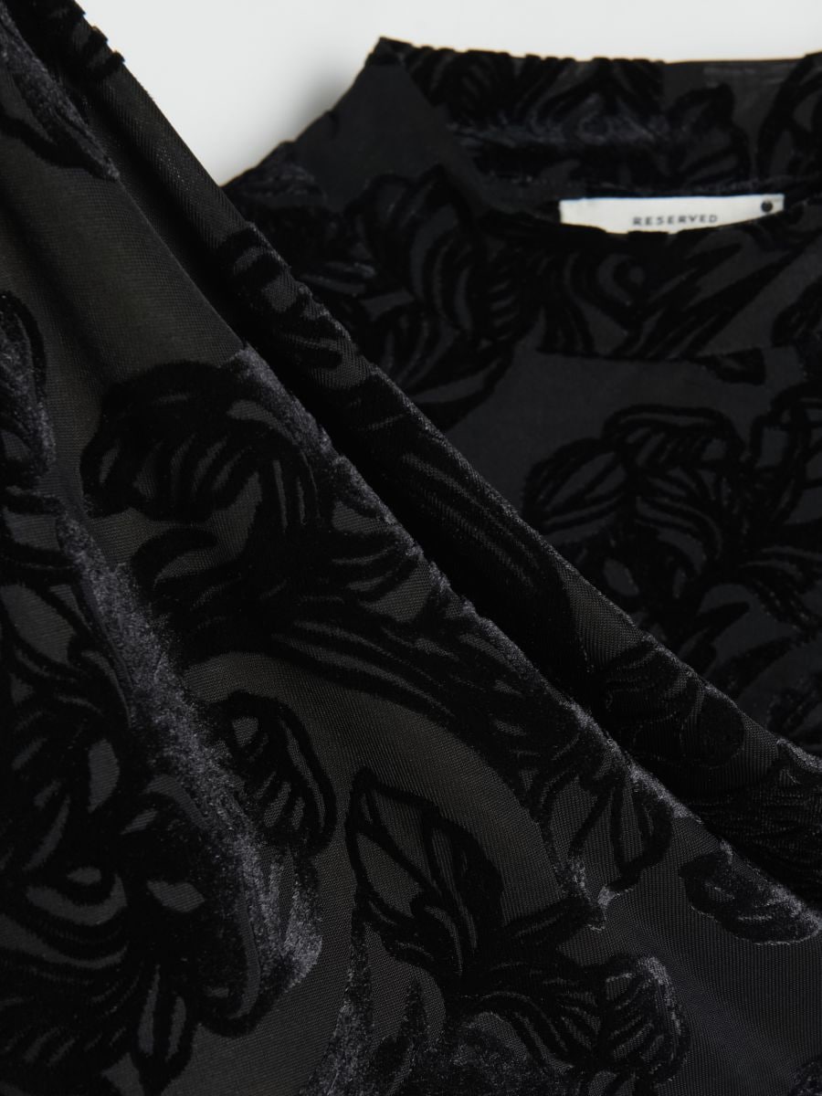Blouse with stand up collar - black - RESERVED - 6