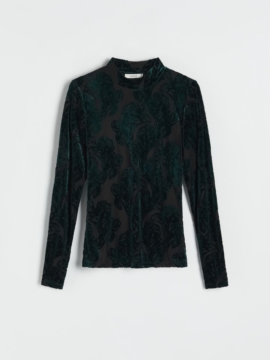 Blouse with stand up collar - multicolor - RESERVED - 4