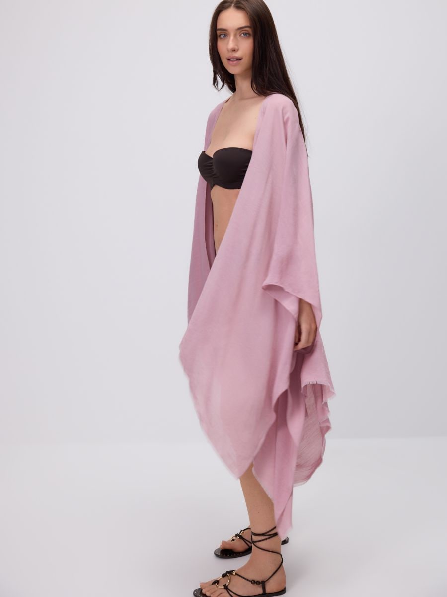 Plain poncho - pink - RESERVED - 2