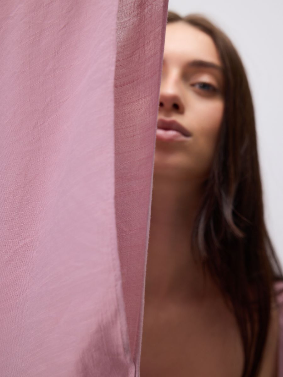 Plain poncho - pink - RESERVED - 3
