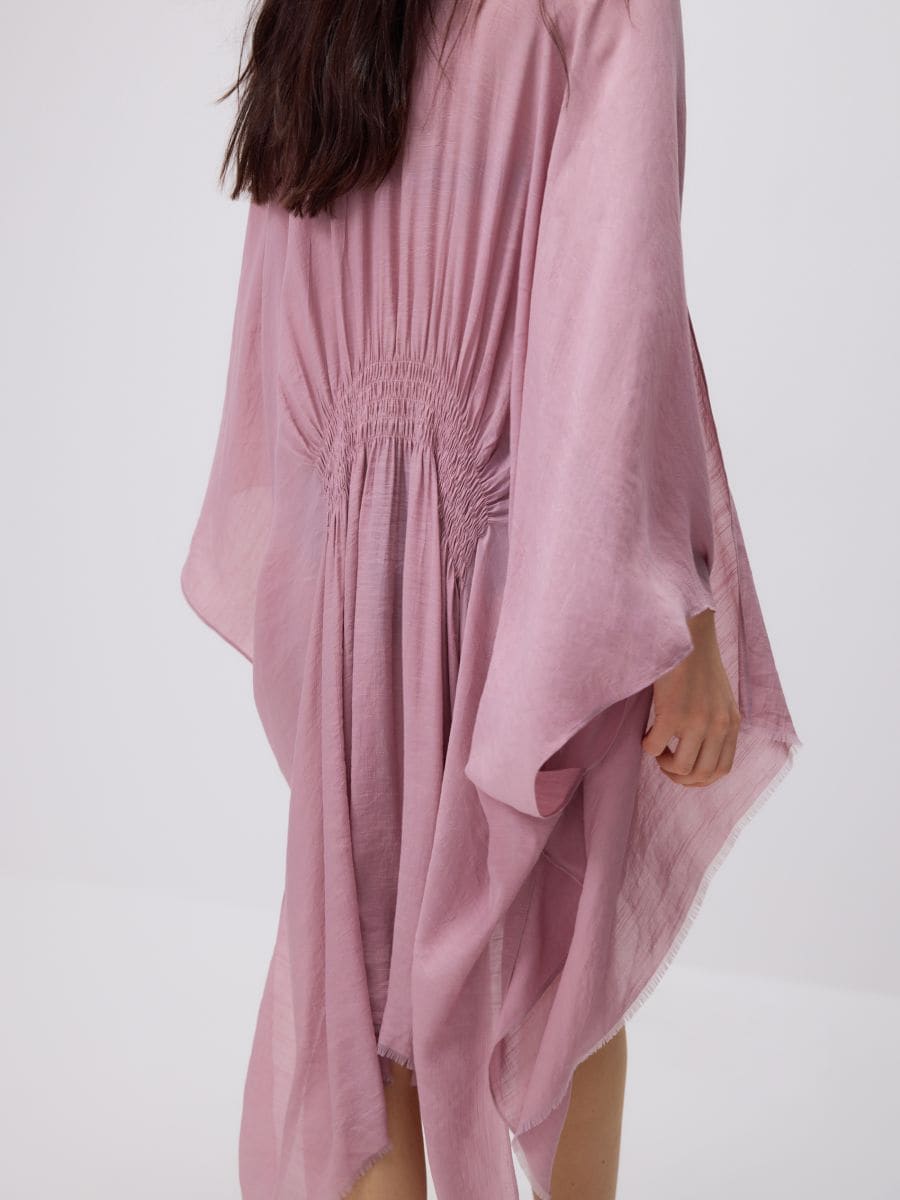 Plain poncho - pink - RESERVED - 6