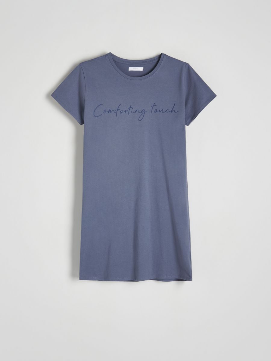 Camicia da notte in cotone - indaco - RESERVED - 4
