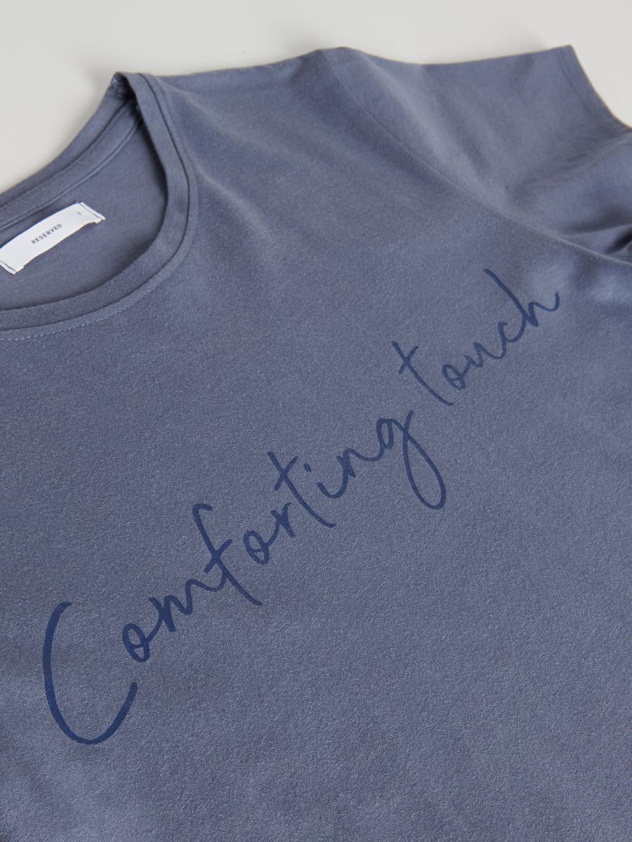 Camicia da notte in cotone - indaco - RESERVED - 5
