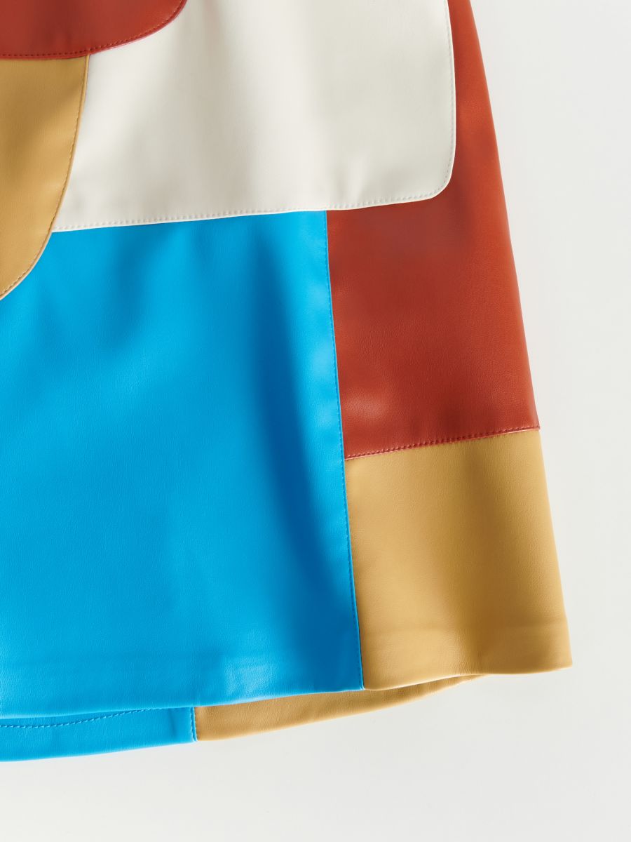 Jupe en cuir synthétique - Multicolore - RESERVED - 5
