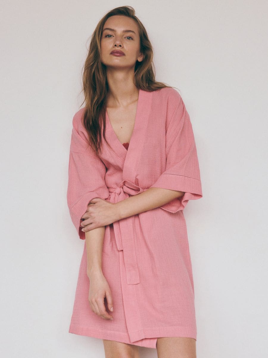 LADIES` DRESSING GOWN - COR-DE-ROSA - RESERVED
