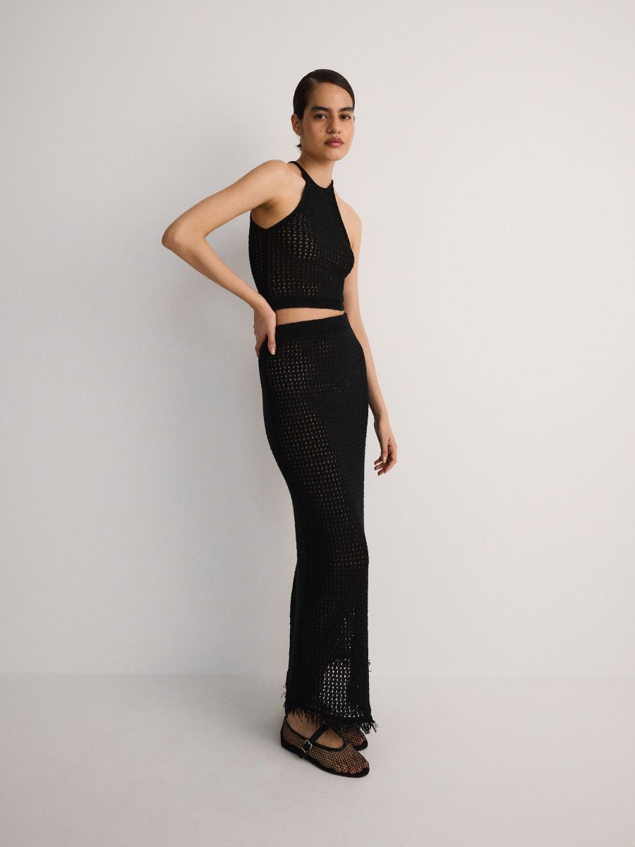 Knitted top - black - RESERVED - 2