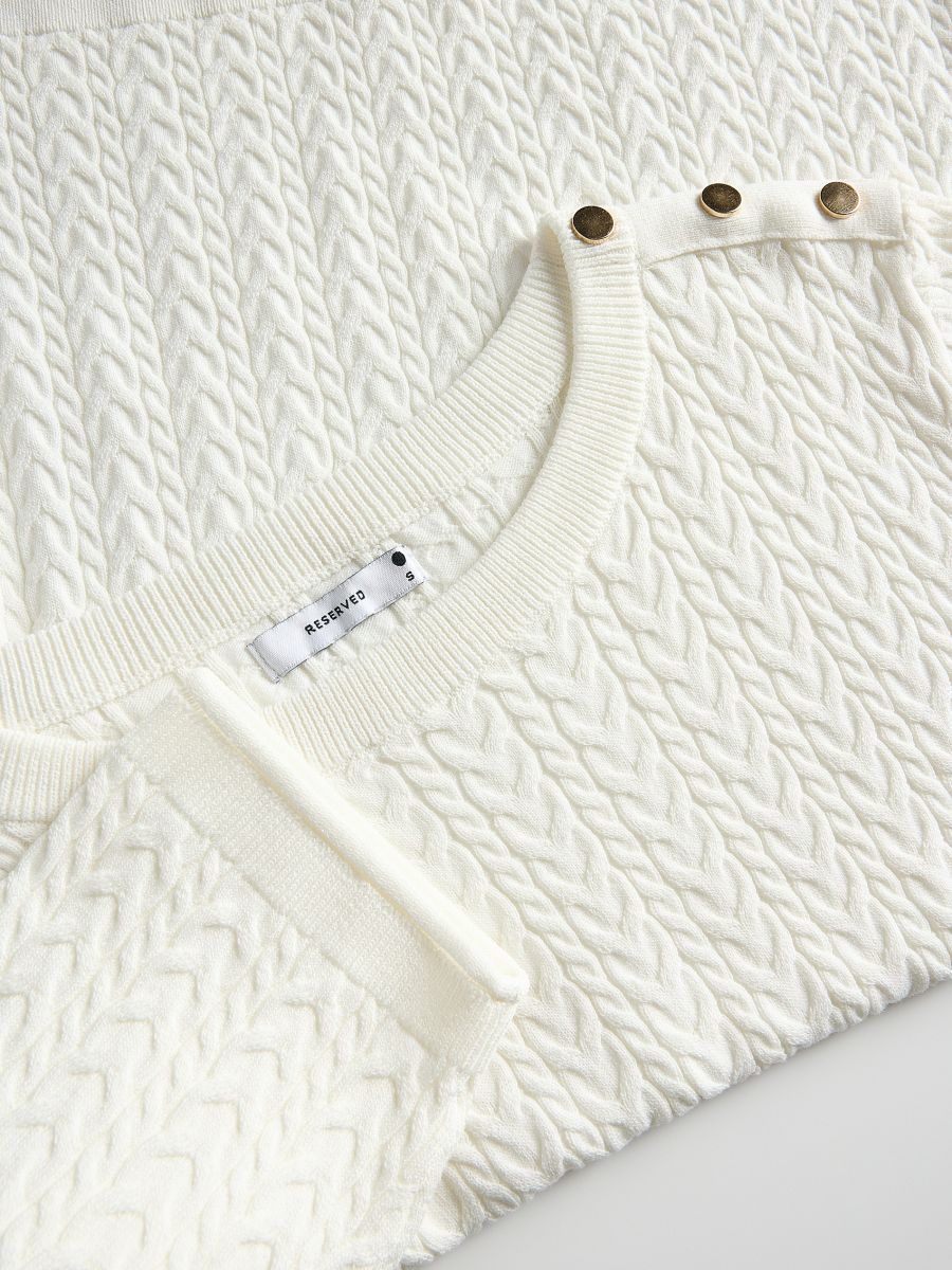 Sweater with viscose blend - cream - RESERVED - 6