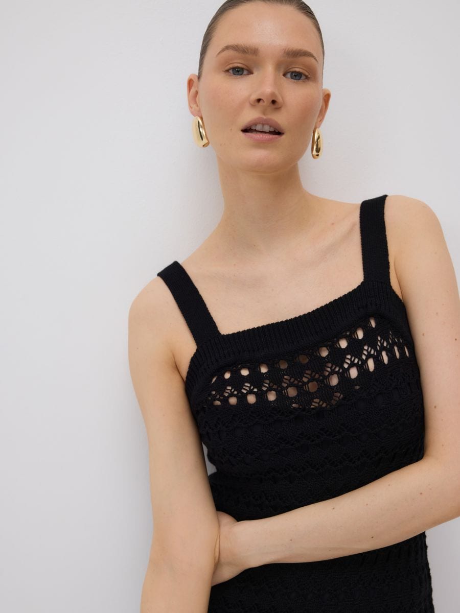 Cache-maillot de plage maxi à franges - Noir - RESERVED - 3