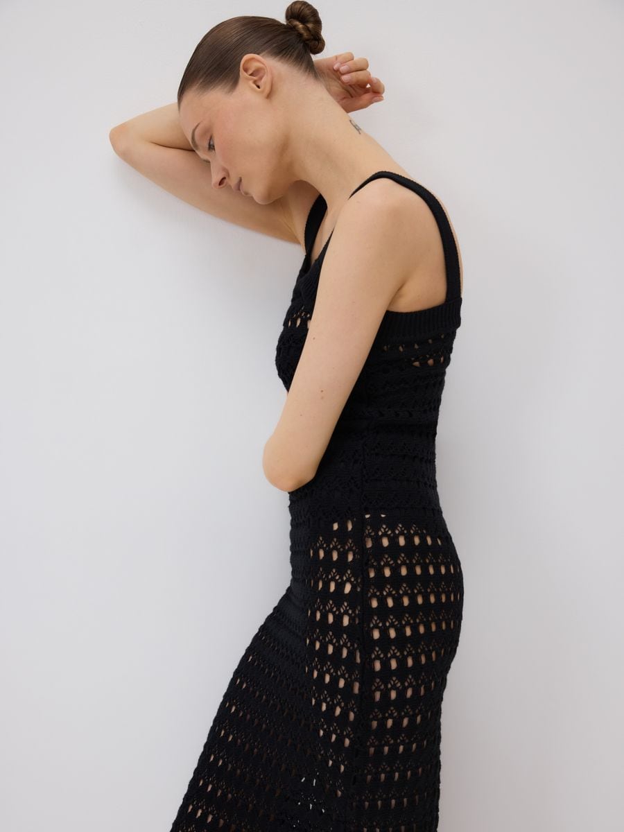 Cache-maillot de plage maxi à franges - Noir - RESERVED - 2