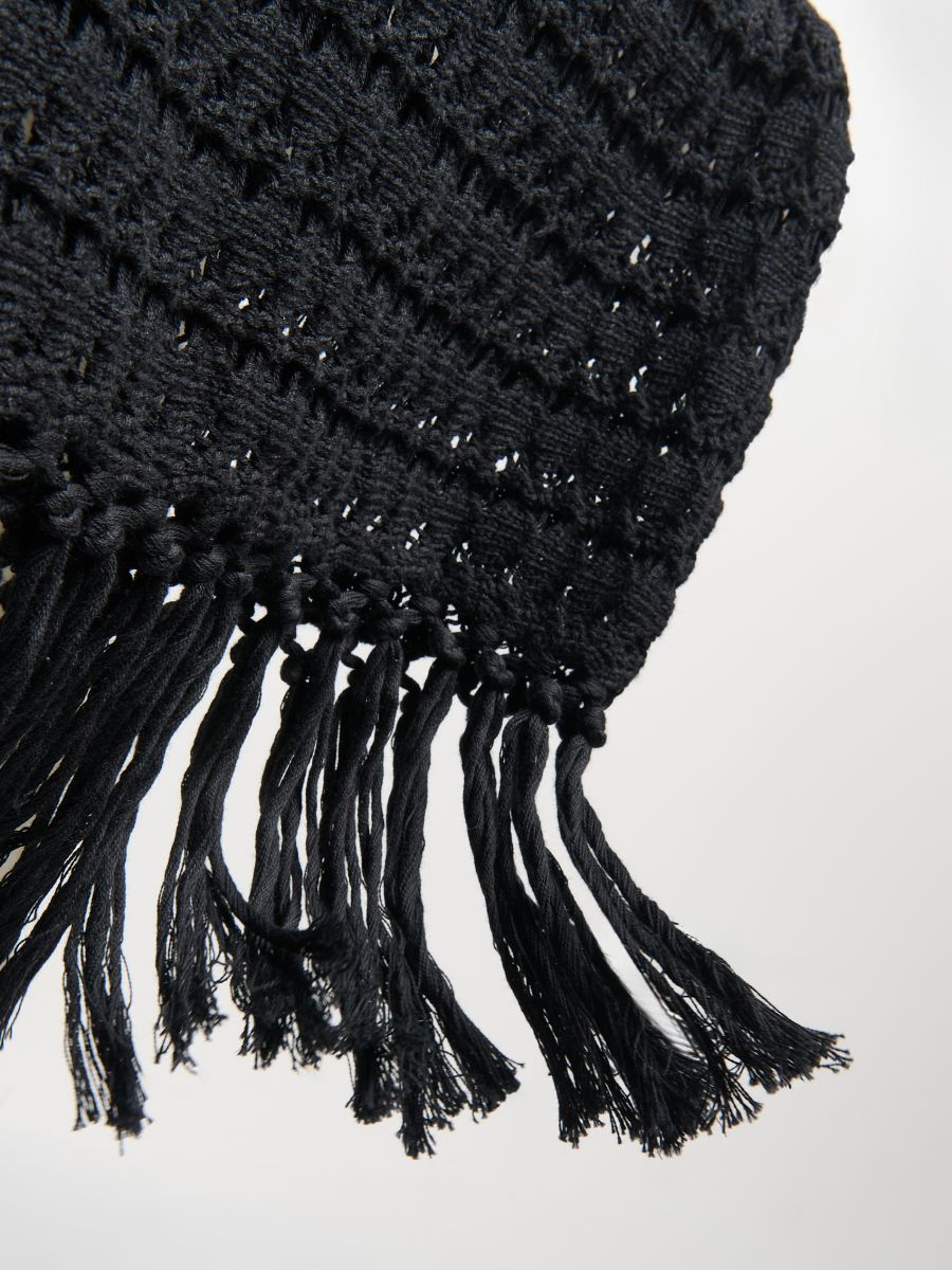 Cache-maillot de plage maxi à franges - Noir - RESERVED - 10
