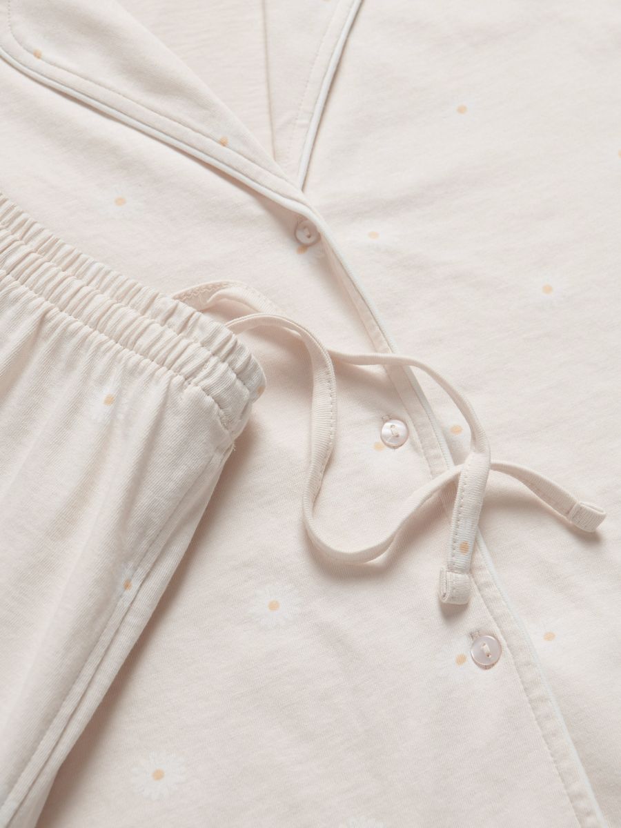 Zweiteiliges Pyjama-Set - beige - RESERVED - 5