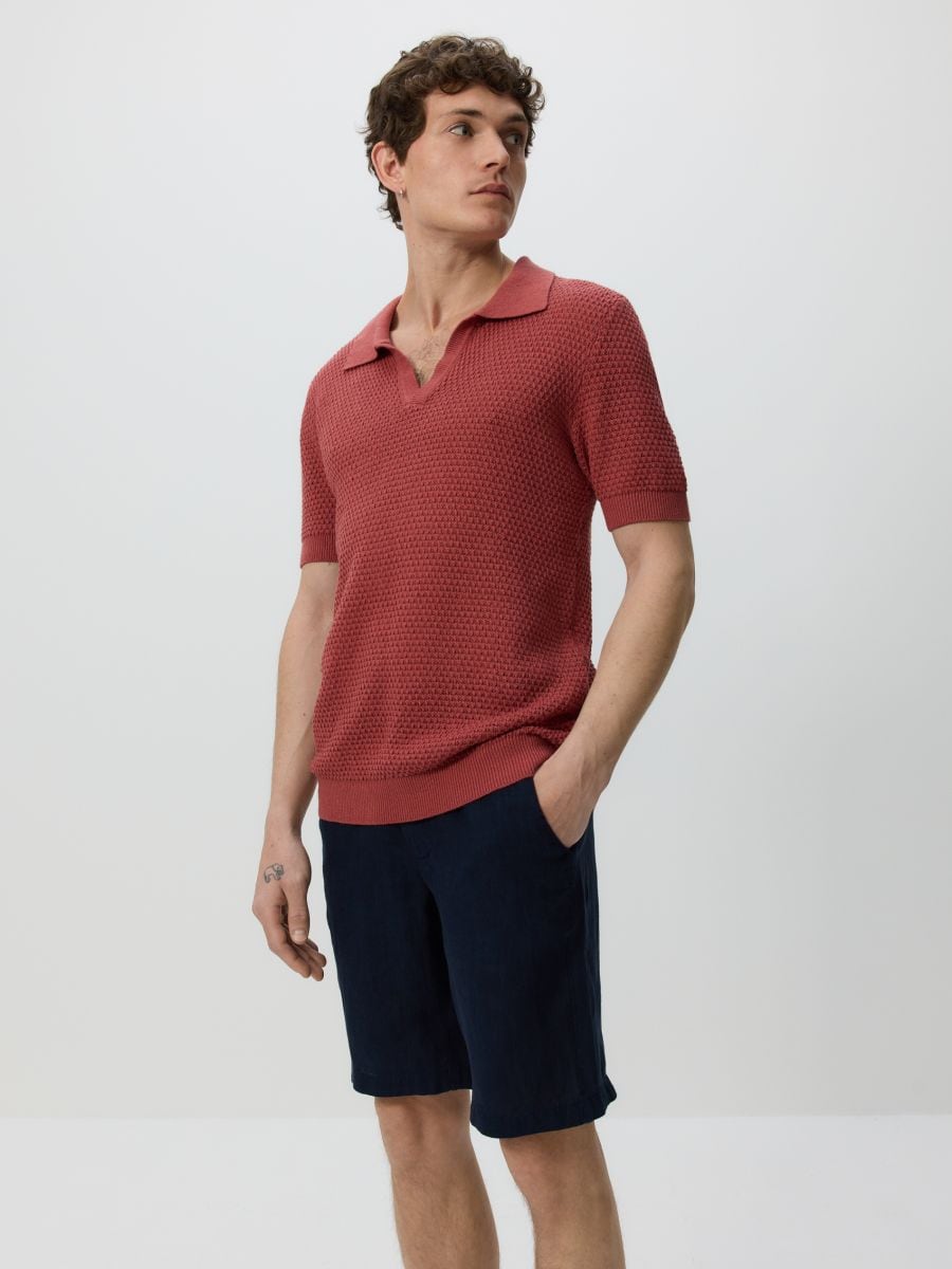 Short regular en lin - Marine - RESERVED - 3