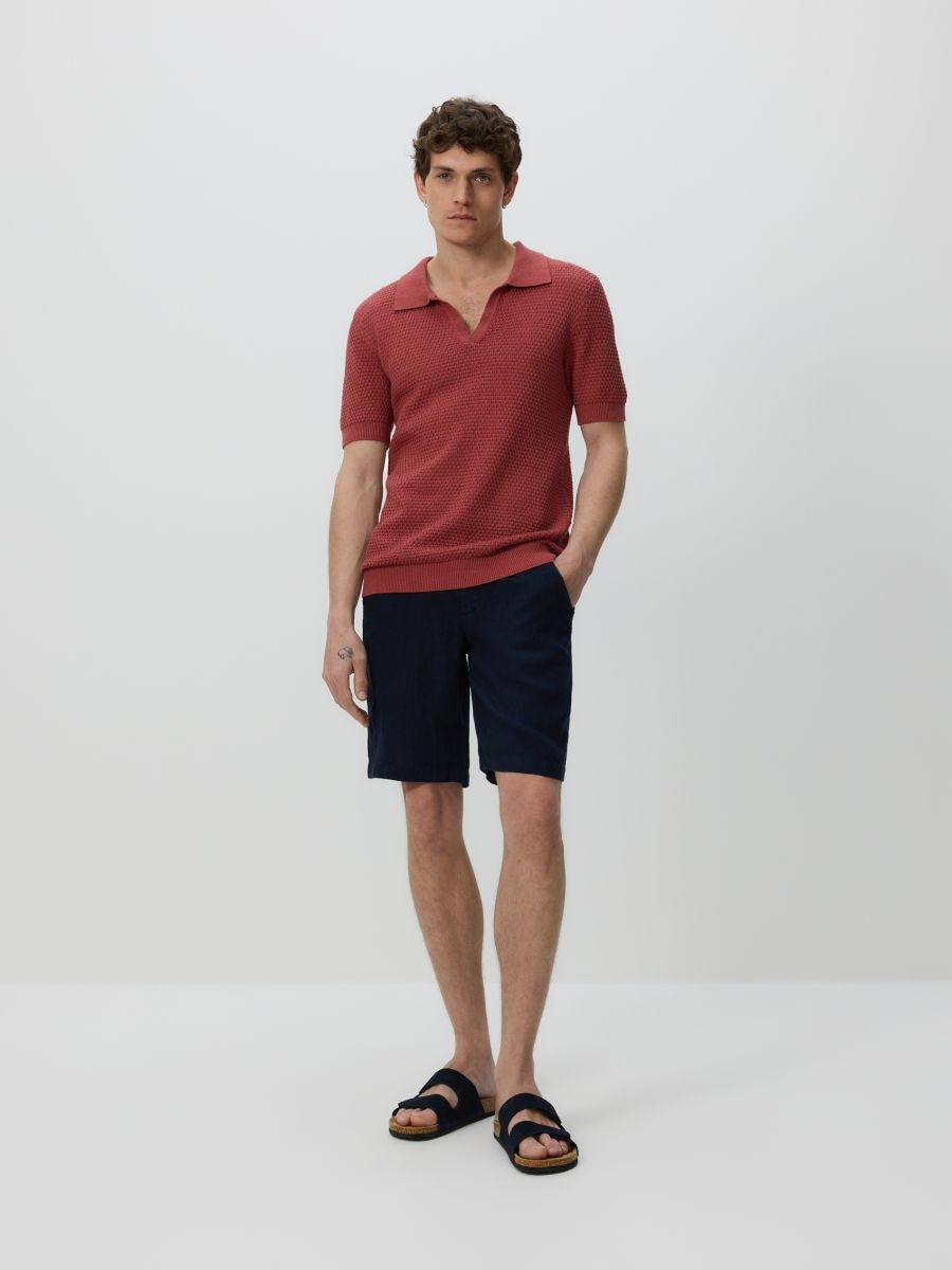 Short regular en lin - Marine - RESERVED - 2