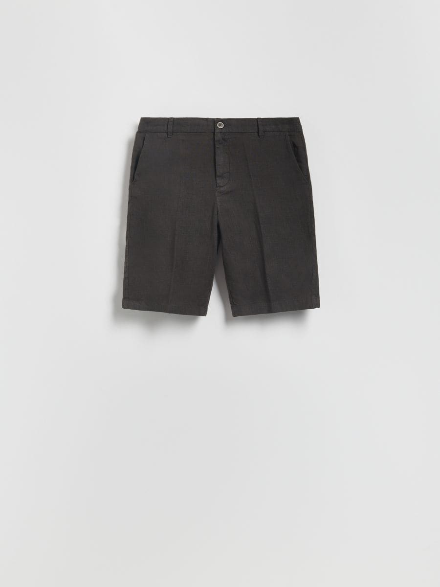Short regular en lin - brun foncé - RESERVED - 5