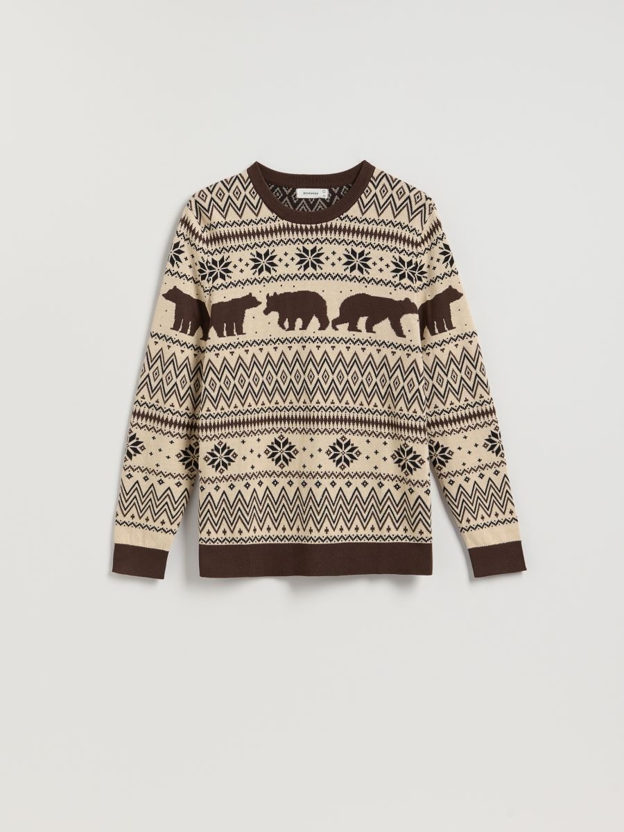 Trøje med julemotiv - lyshudfarve - RESERVED