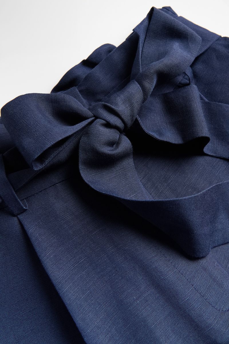 Shorts with linen blend - navy - RESERVED - 2