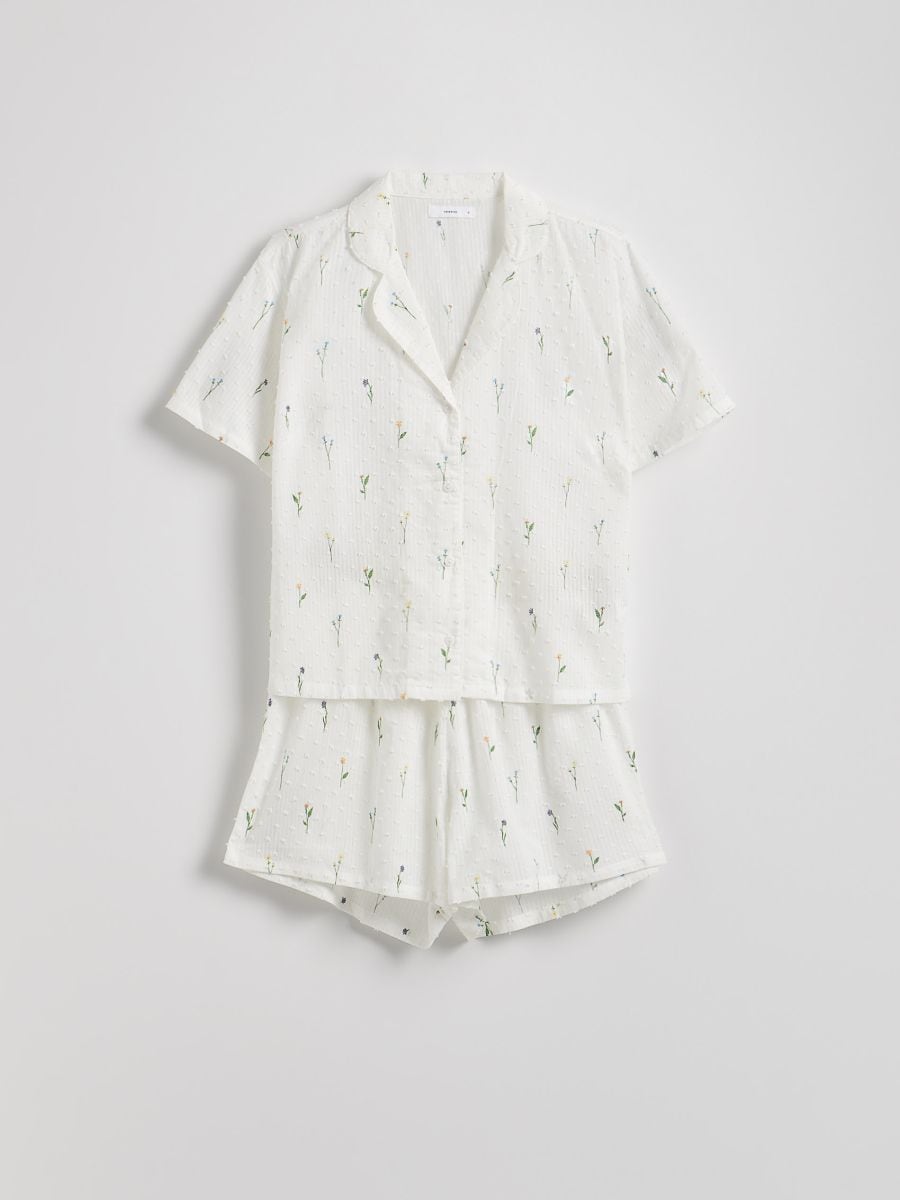 Pyjamassæt i to dele i bomuld - creme - RESERVED - 4