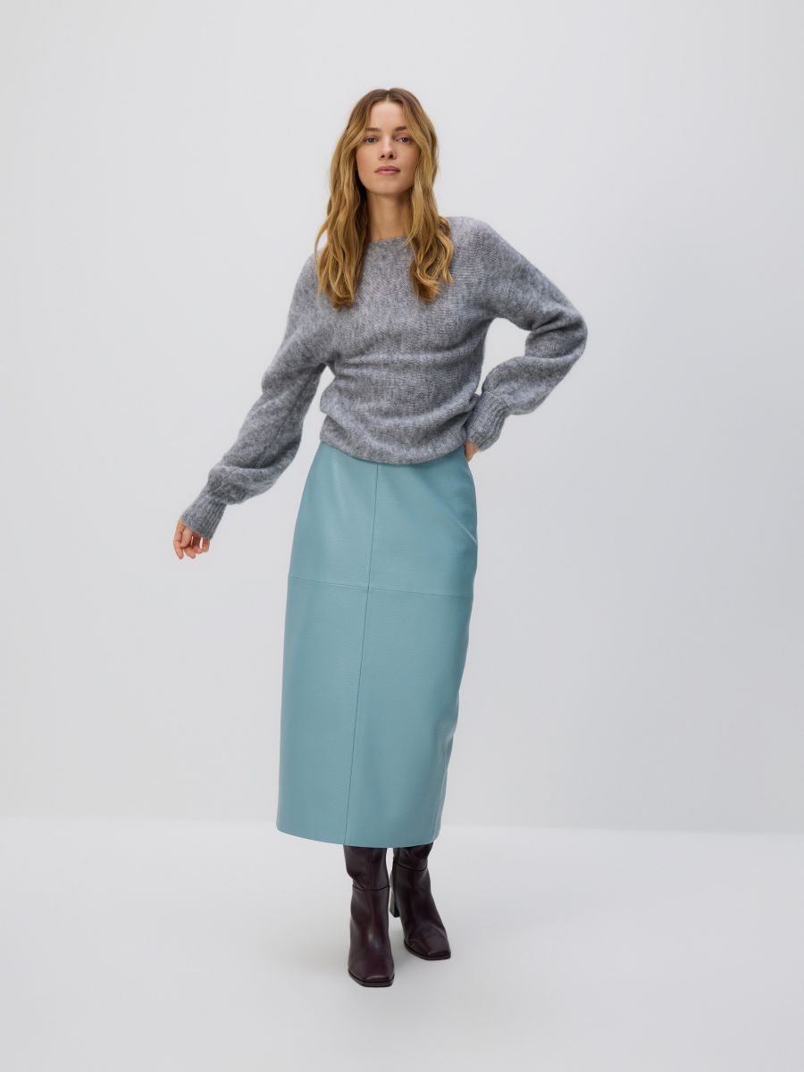 Džemper od mešavine vune - bež - RESERVED