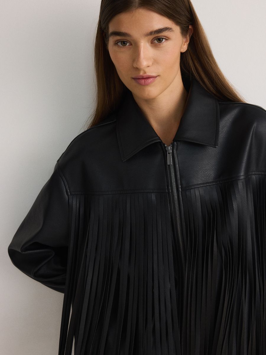 Jacket with fringes - black - RESERVED - 6