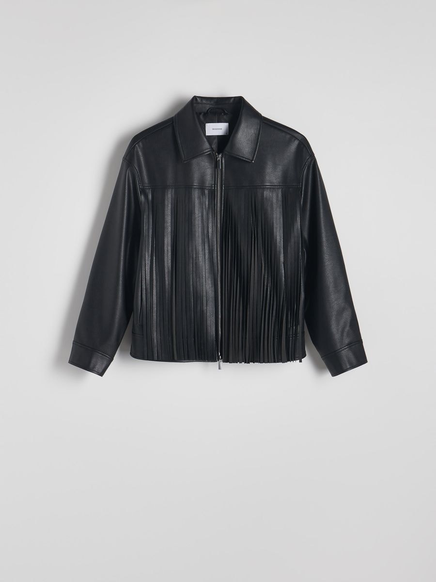 Jacket with fringes - black - RESERVED - 4