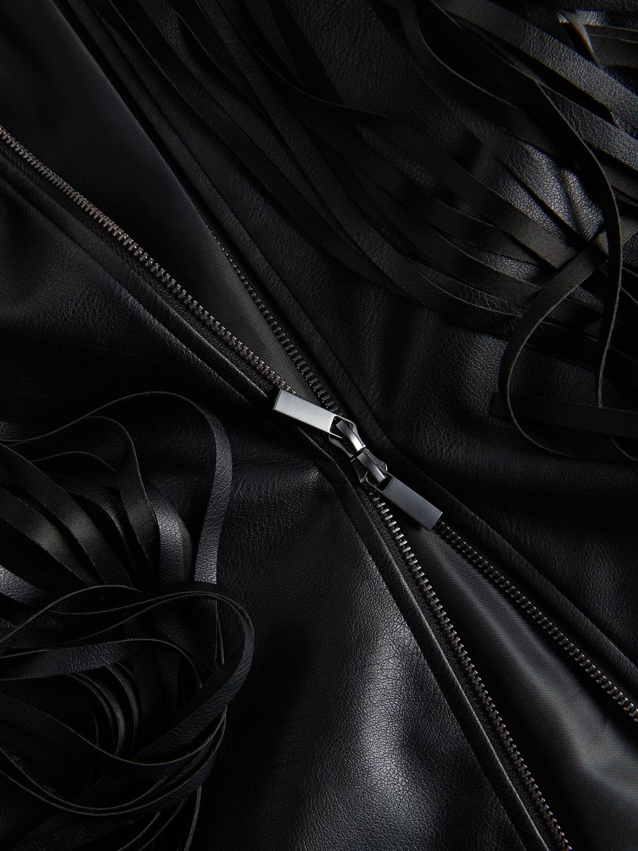 Jacket with fringes - black - RESERVED - 5
