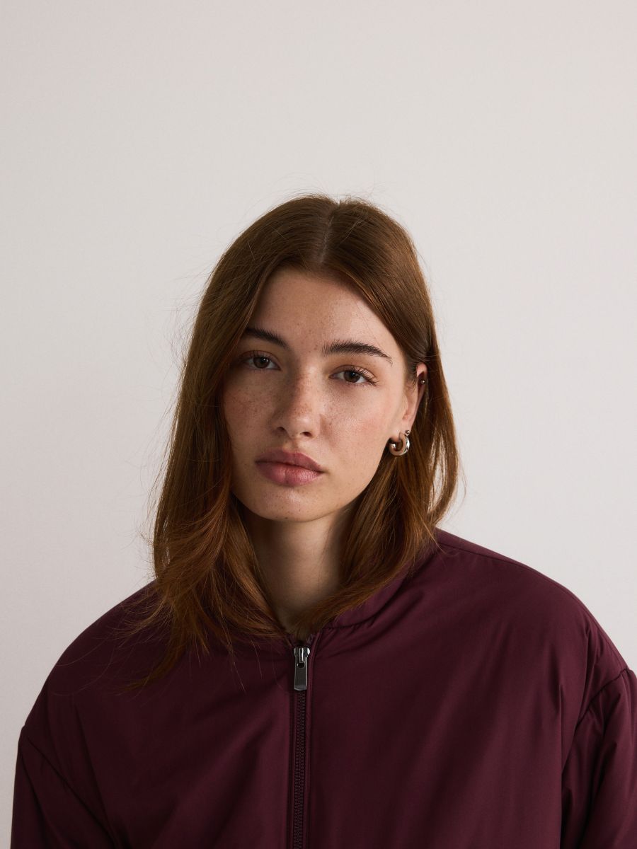 Bomber jacket with pockets - burgundy - RESERVED - 3