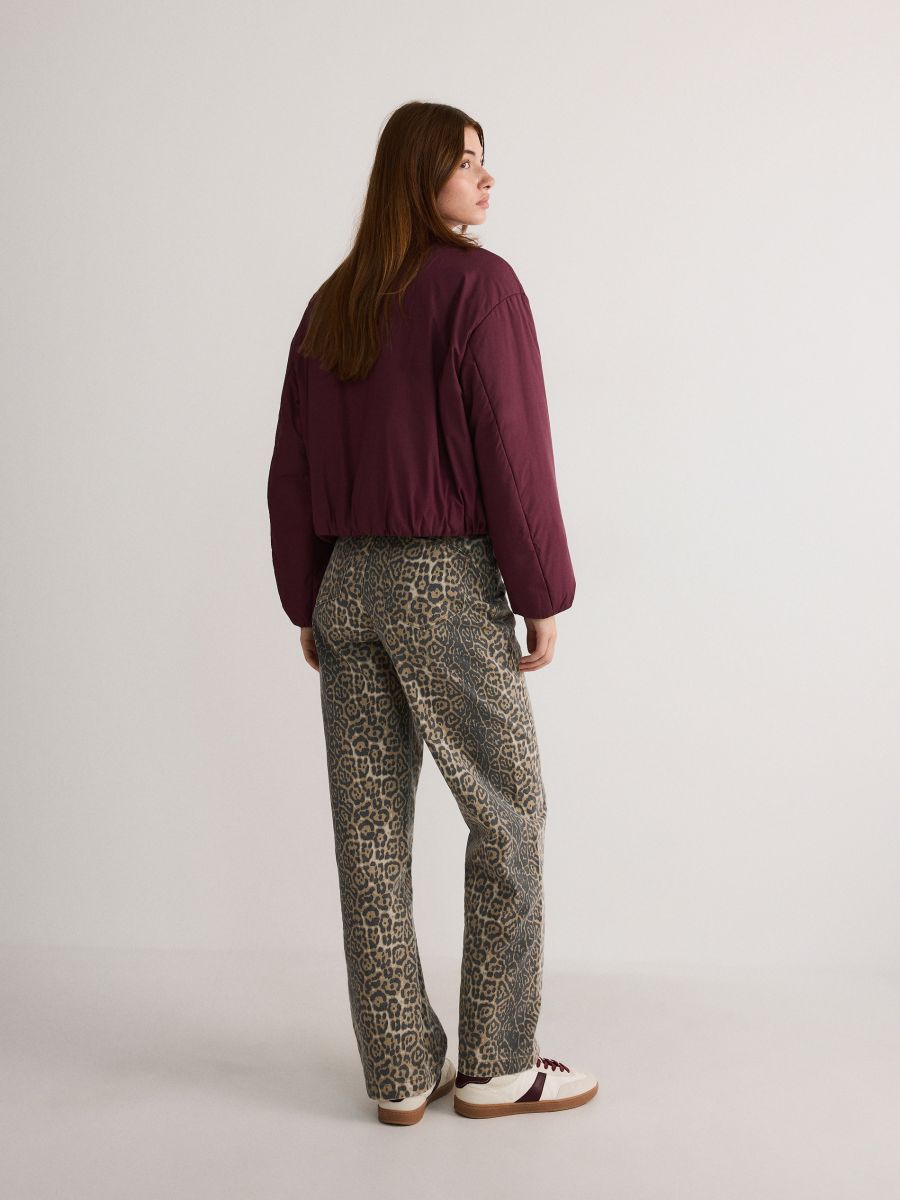 Bomber jacket with pockets - burgundy - RESERVED - 4