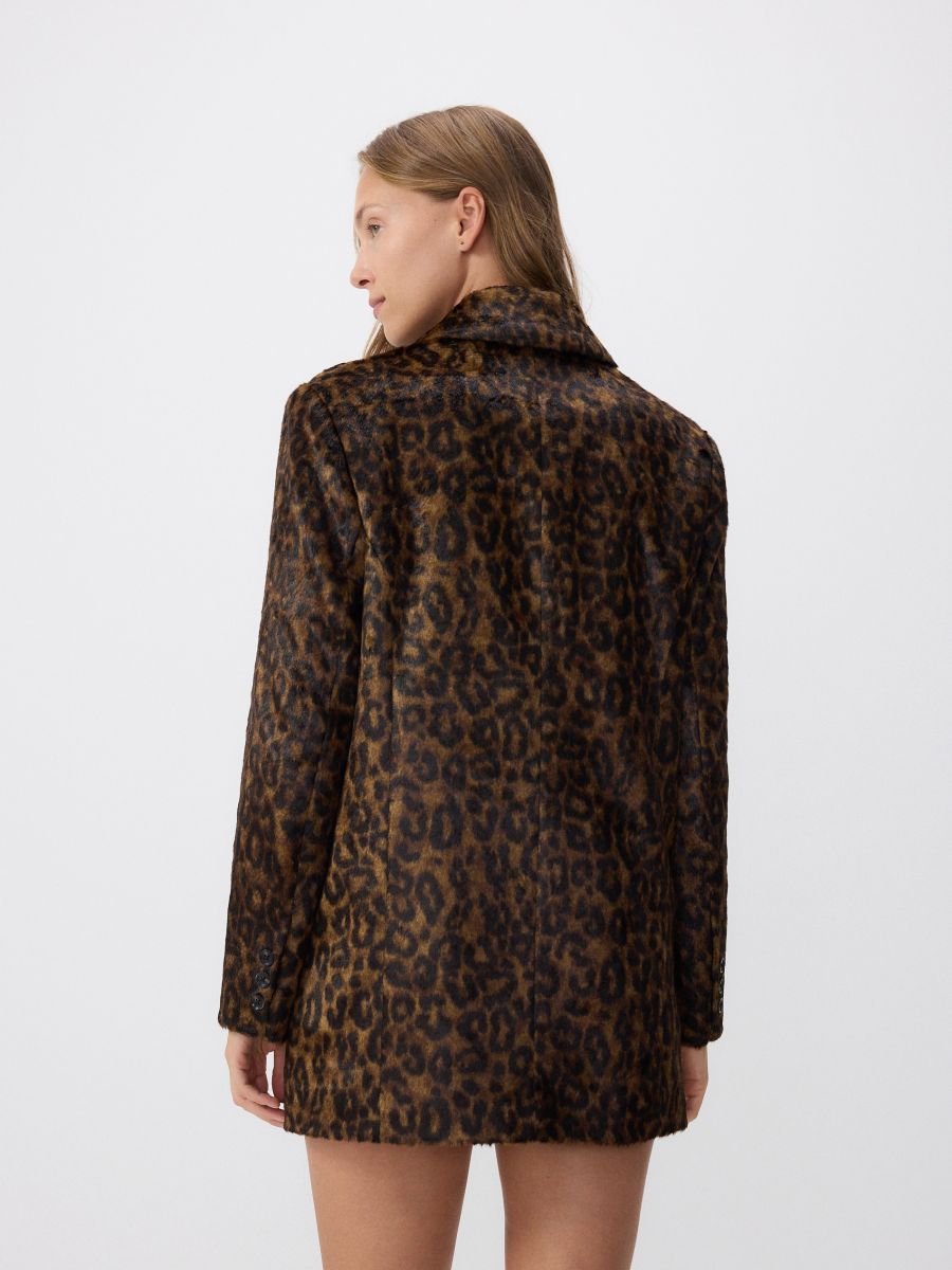 Oversized blazer with animal pattern - multicolor - RESERVED - 5