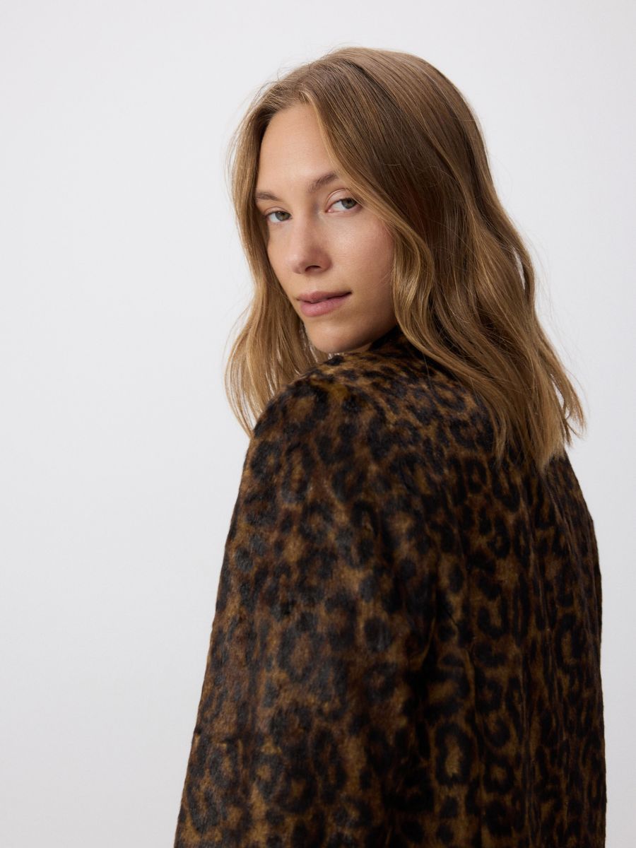 Oversized blazer with animal pattern - multicolor - RESERVED - 2