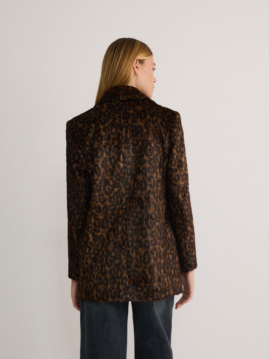 Oversized blazer with animal pattern - multicolor - RESERVED - 8