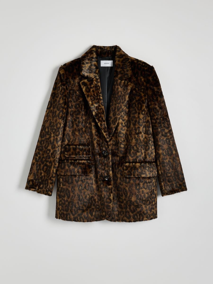 Oversized blazer with animal pattern - multicolor - RESERVED - 6