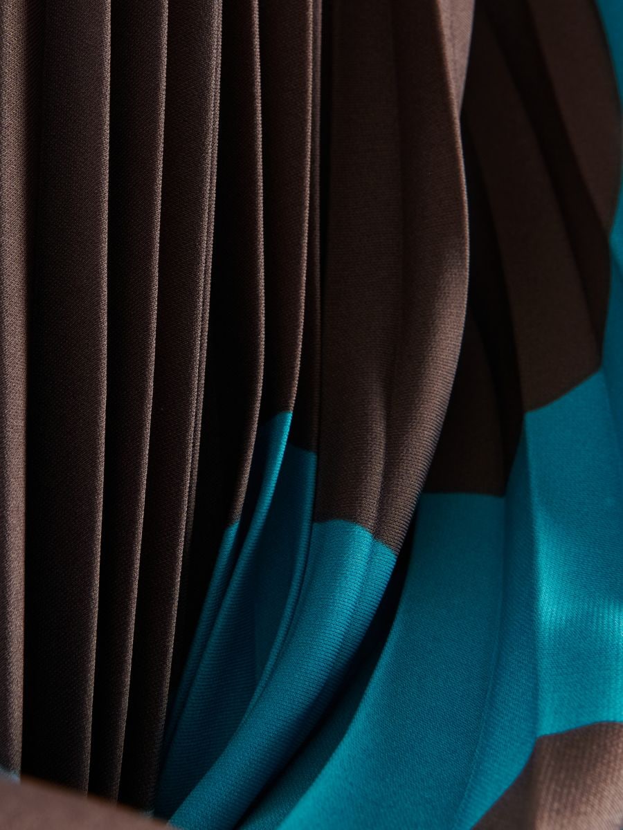 Pleated midi skirt - brown - RESERVED - 6