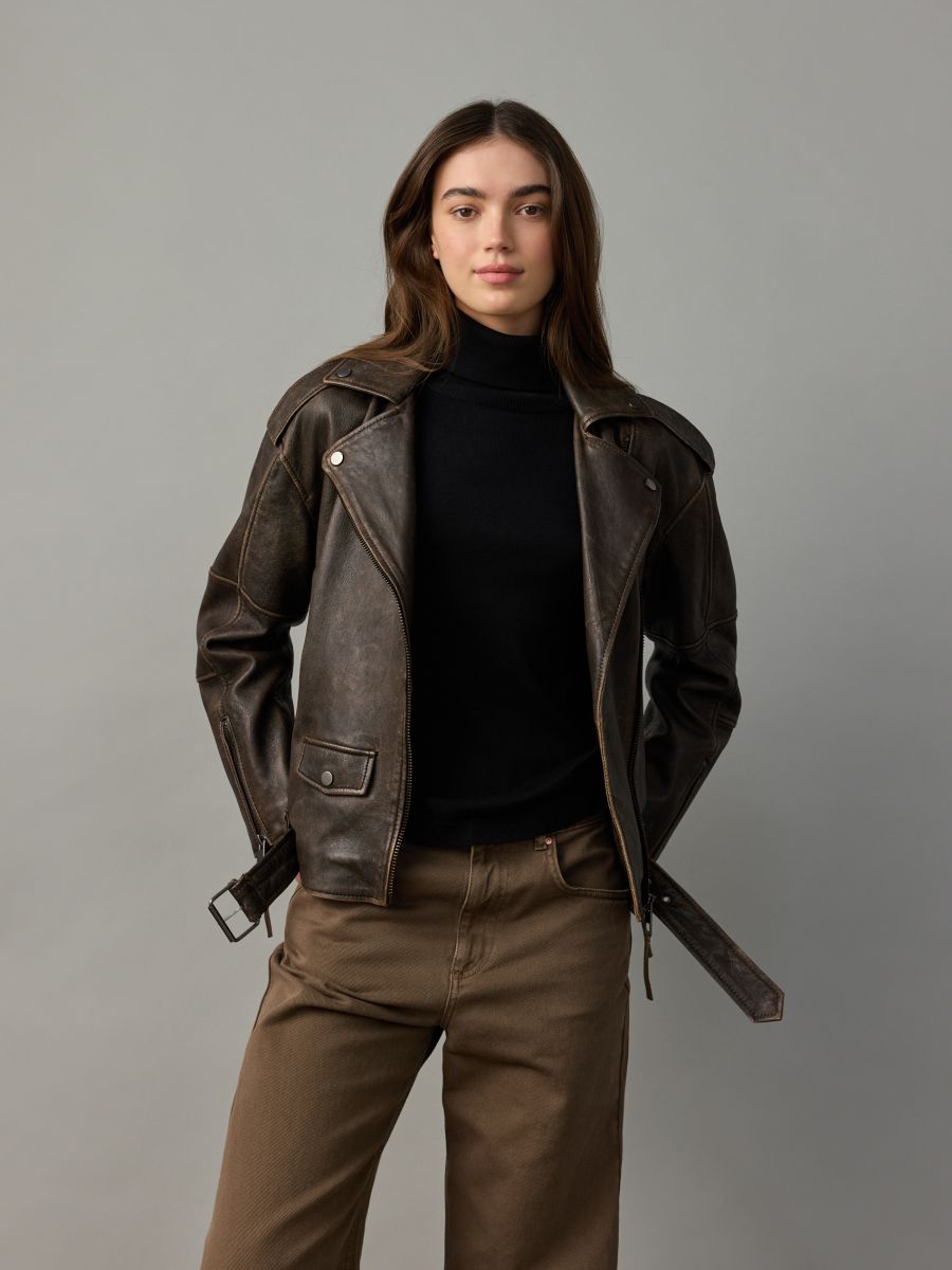 Oversize sheepskin jacket COLOUR dark brown - RESERVED Oversize sheepskin jacket COLOUR dark brown - RESERVED
