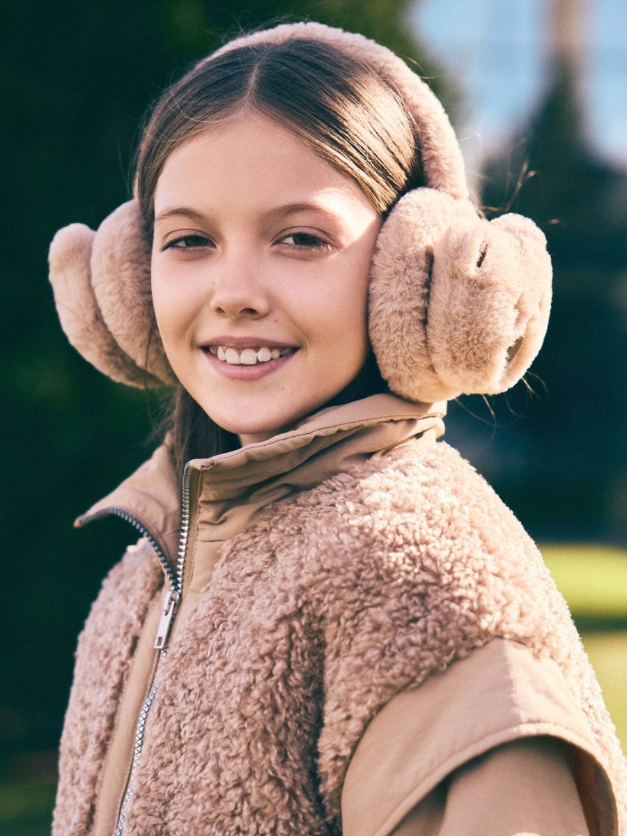 Fluffy earmuffs - brown - RESERVED