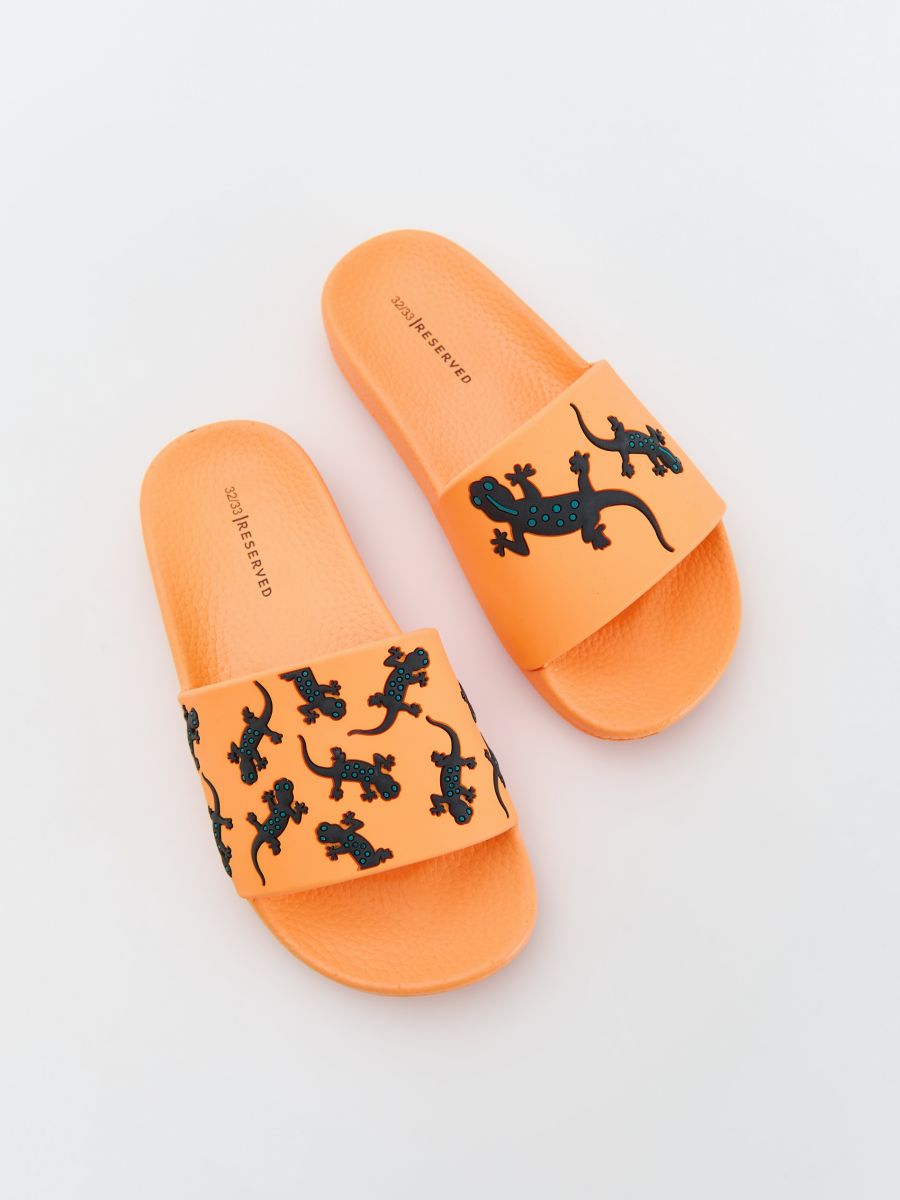 Tofflor med ödlemotiv - ORANGE - RESERVED - 3