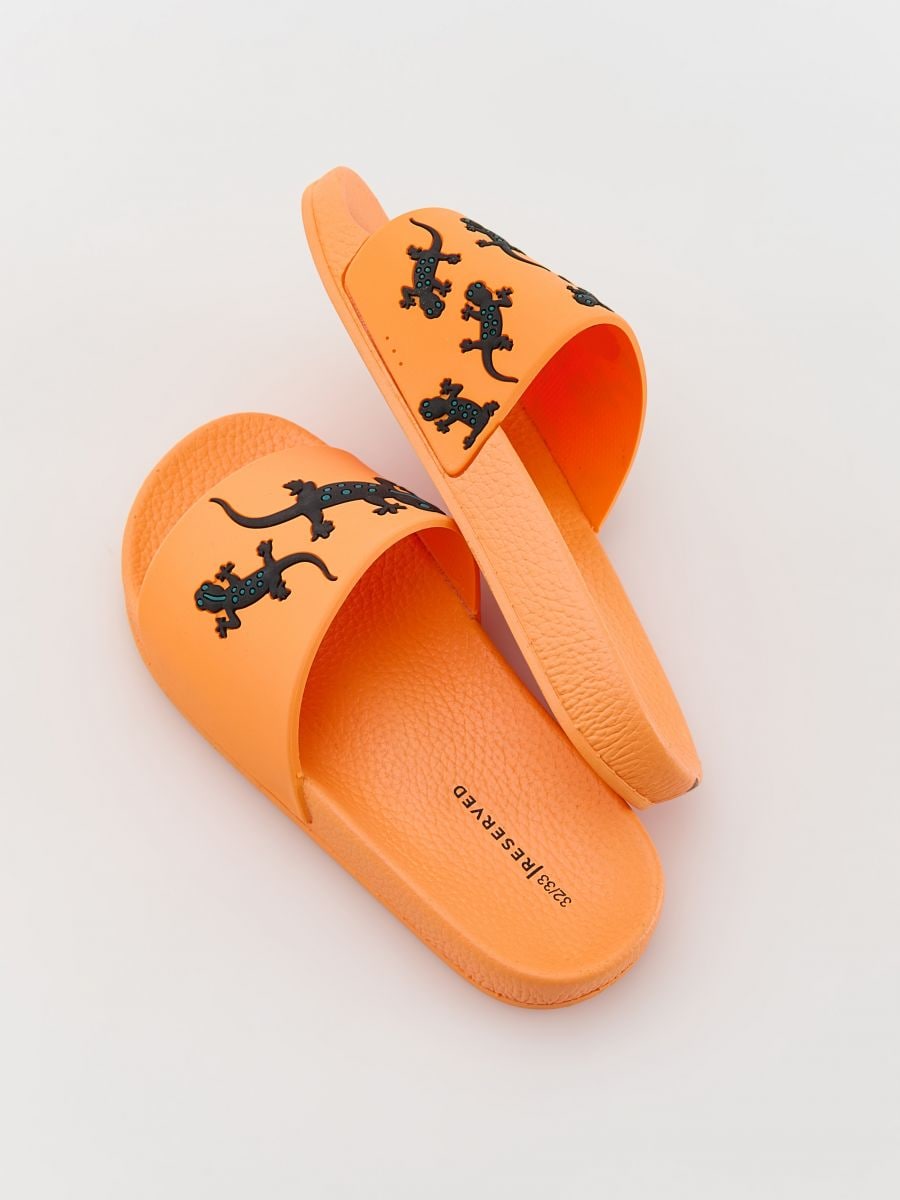 Tofflor med ödlemotiv - ORANGE - RESERVED - 4