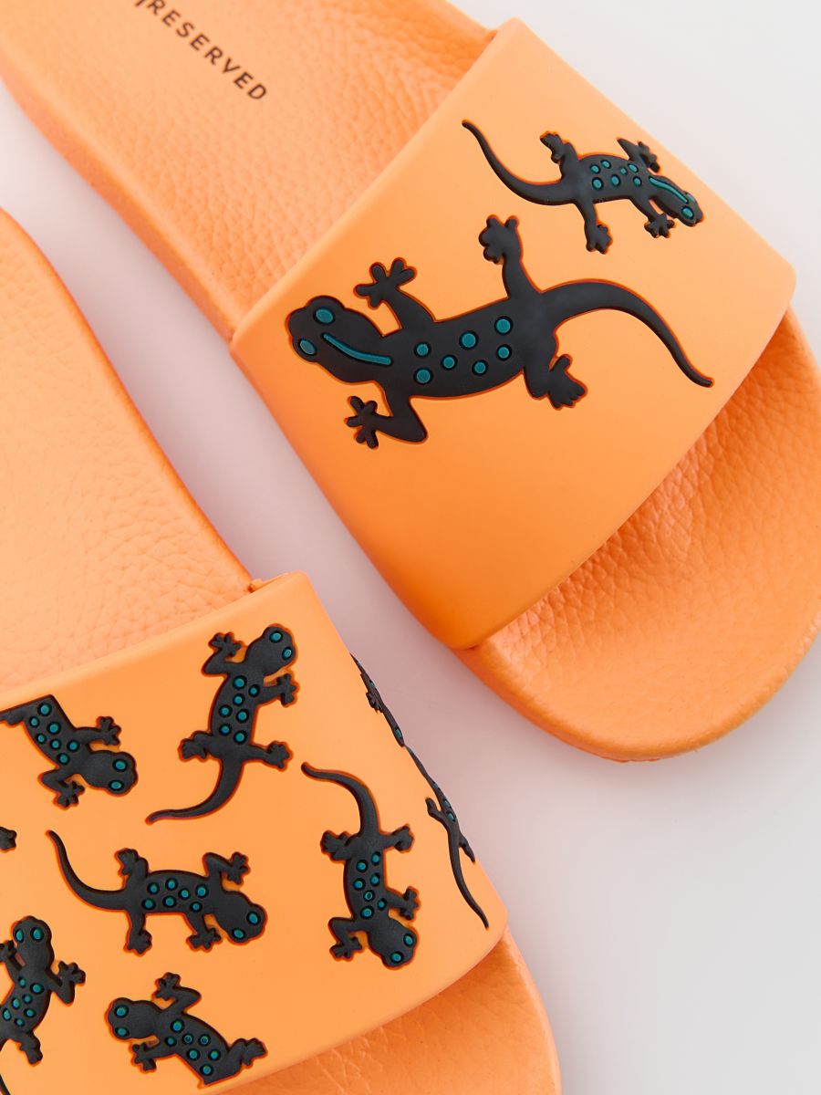 Tofflor med ödlemotiv - ORANGE - RESERVED - 5