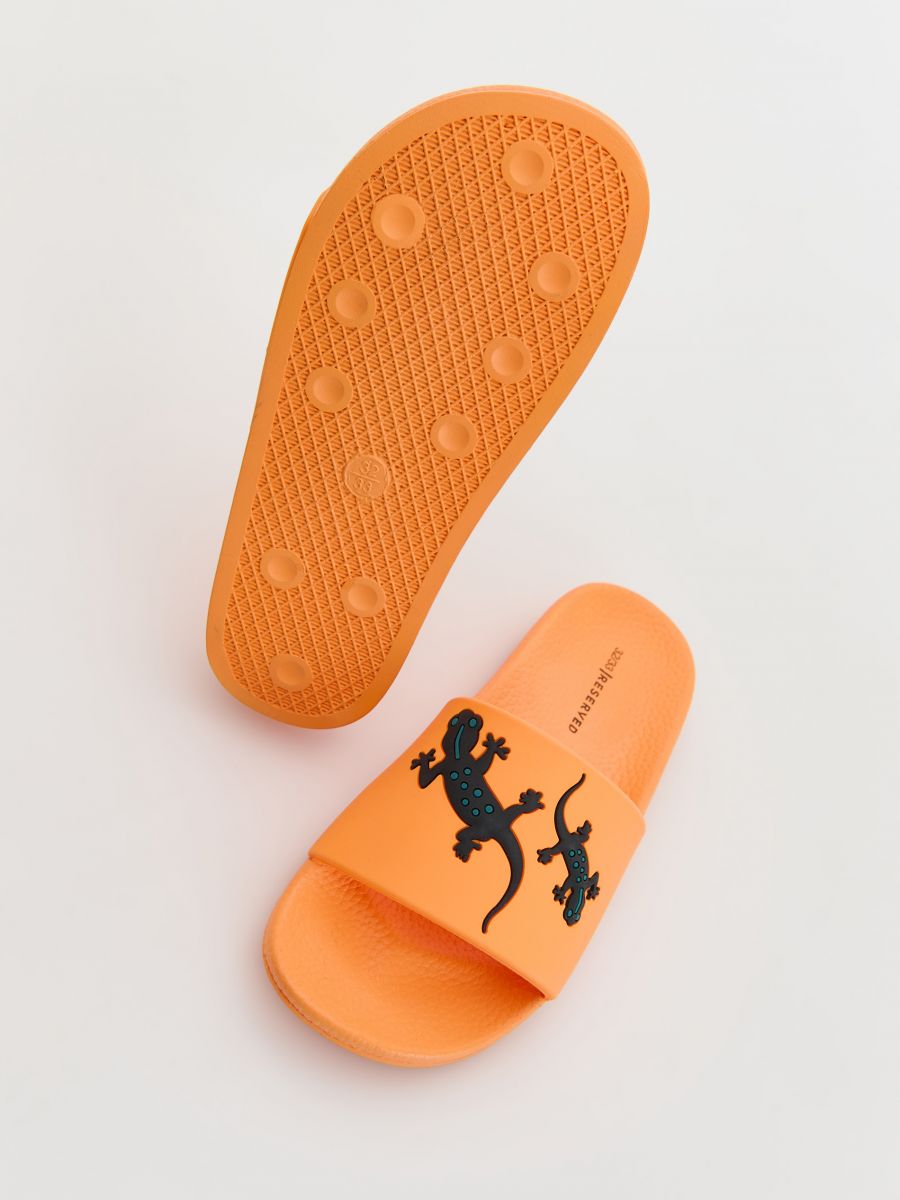 Tofflor med ödlemotiv - ORANGE - RESERVED - 2
