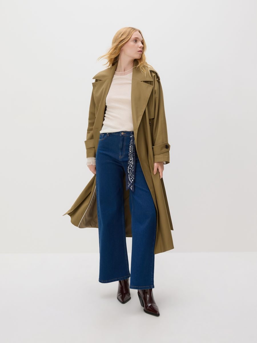 Wide-leg jeans with bandana - navy - RESERVED