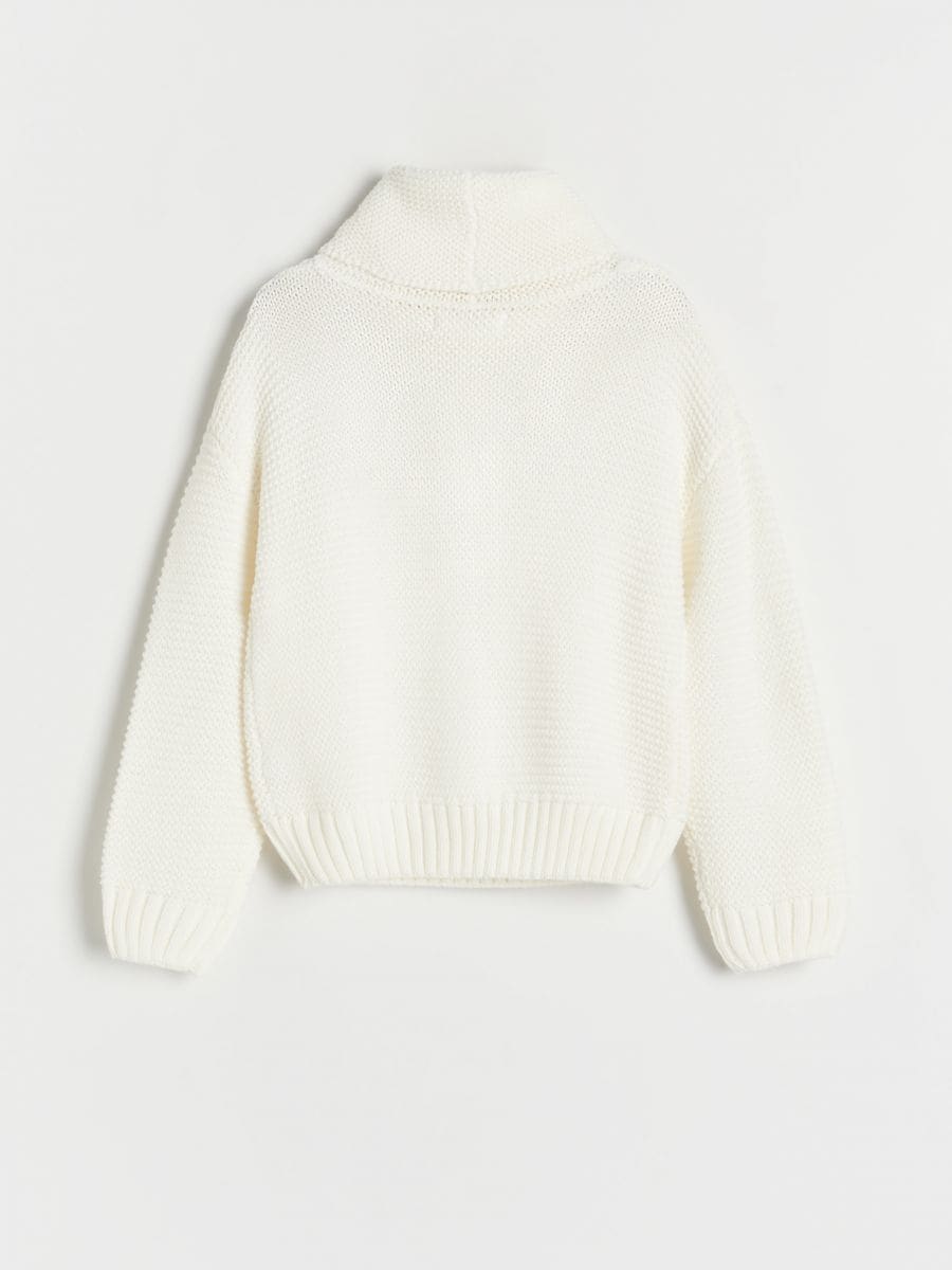 Maglione con collo alto morbido - panna - RESERVED - 2