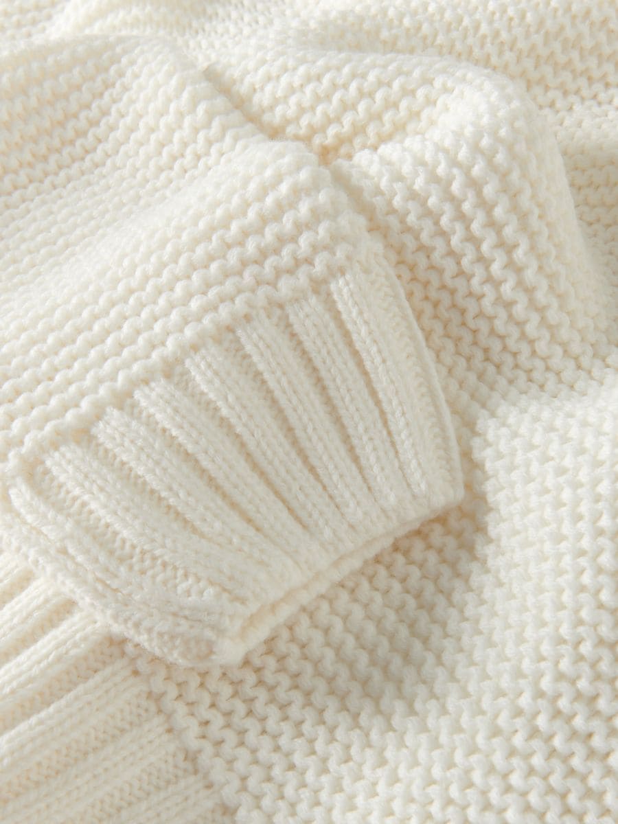 Maglione con collo alto morbido - panna - RESERVED - 3