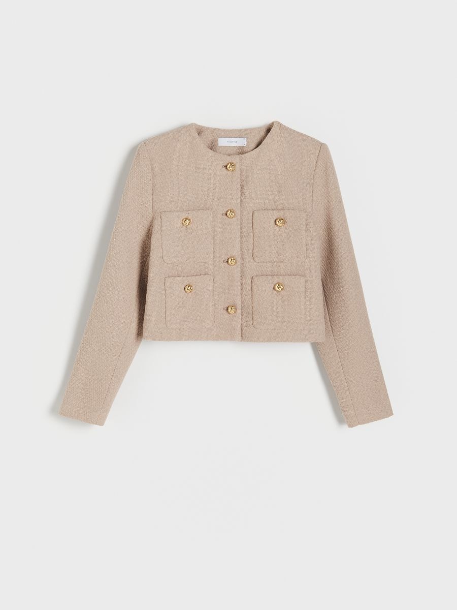 Blazer with gold tone buttons - beige - RESERVED - 3